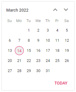 ASP.NET Core Calendar Control