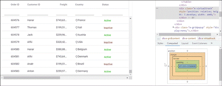 Grid with browser height limitation